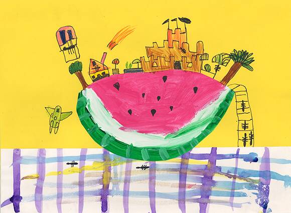 OPERATION ART: Ruby West, Ruby's Wonderful Watermelon, Neutral Bay Public School, is part of the Operation Art Exhibition.