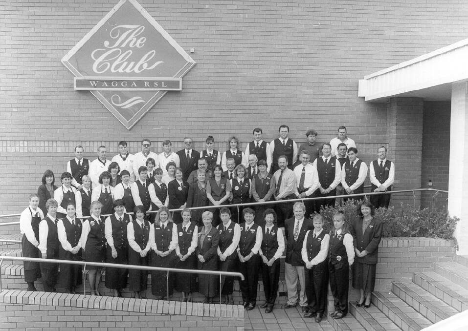 CLUB LIFE: Staff of the RSL Club in 1997. Andrew Bell, current manager, is in the front row. Contact Wagga Wagga and District Historical Society at www.wwdhs.org.au  or on Facebook at wagga.history. Picture: Sherry Morris collection