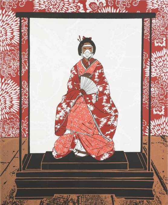 GALLERY GAINS: Runjunko Pugh, Ningyo 2016, screenprint and acrylic, features in Recent Acquisitions: Wagga Wagga Art Gallery Collection. Picture: Contributed