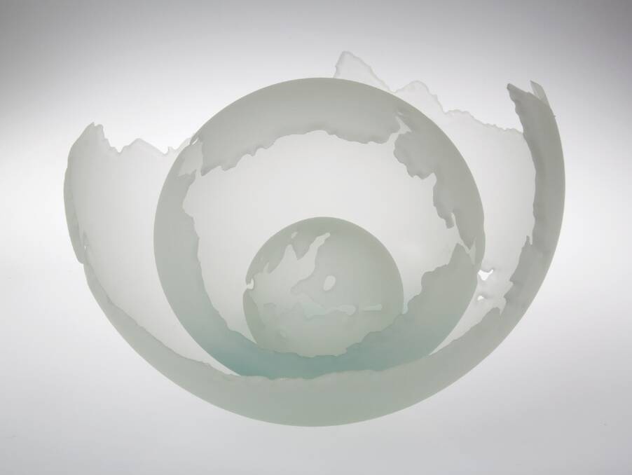 BREATHTAKING: Denis O’Connor, Eroded form I, 1982, free-blown, sandblasted glass, was donated by Sir Andrew Grimwade to the National Art Glass Collection. 