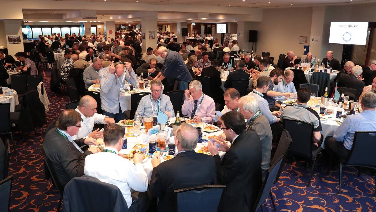EAT UP: Wagga's Biggest Ever Blokes Lunch saw 300 men attend for prostate cancer research. Picture: Kieren Tilly