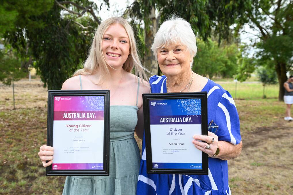 Greater Hume's young citizen of the year Tahlie Weston and citizen of the year Allison Scott were recognised for their contribution to public life by their shire. Picture by Mark Jesser