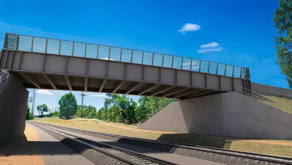 An artist's impression of how the new Green Street bridge in Wangaratta will appear when completed later this year. Image from the ARTC