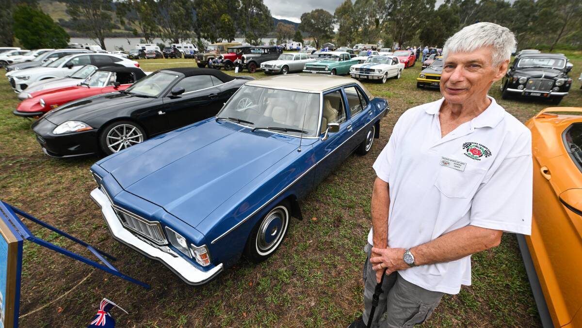Retired Mars Petcare worker Raymond Tanner with his 1976 HX Kingswood, one of only 500 made. It was shipped over from Perth when the former panel beater bought it five years ago. Picture by Mark Jesser