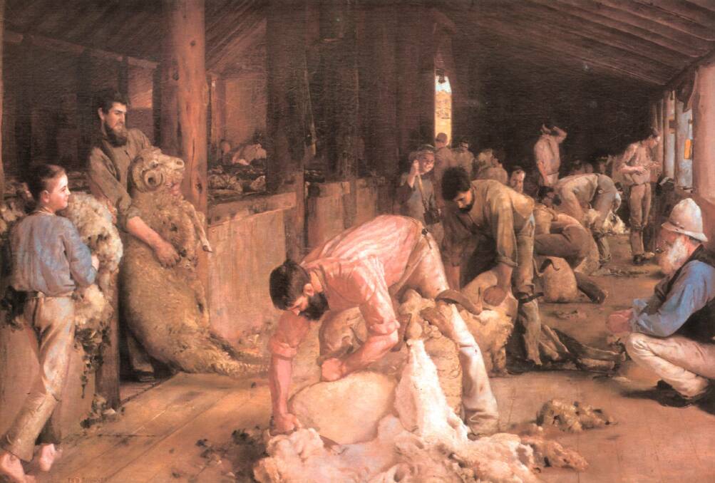 Iconic: Shearing the Rams, the famous work of artist Tom Roberts, will be commemorated at Corowa later this year. It was unveiled in 1890 after the Melbourne impressionist visited a Brocklesby station shearing shed in 1888.