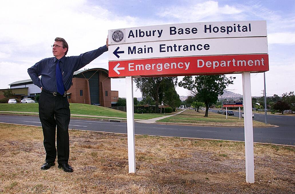 Flashback: Joe McGirr at Albury Base Hospital in 2003 when he was chief executive of Greater Murray Area Health Service and coronial services were provided at the site.
