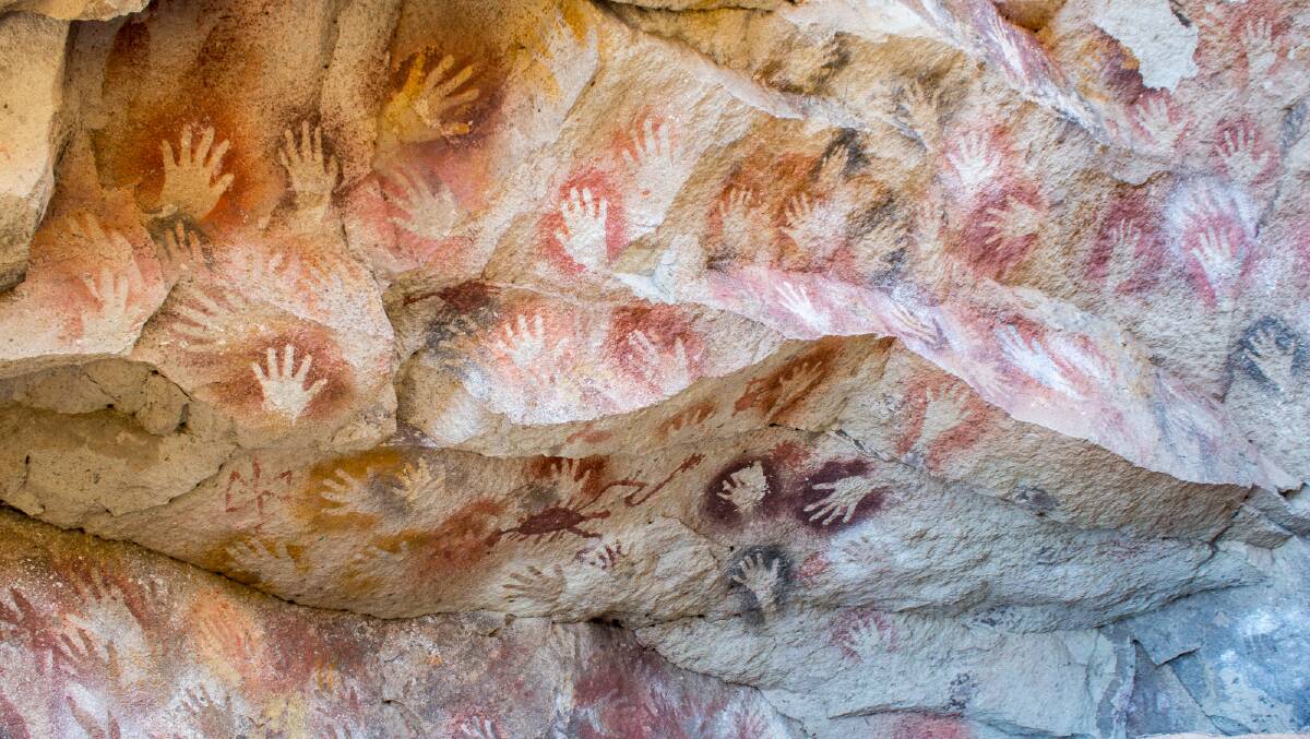 The Cave of Hands in remote Patagonian Argentina documents the history of primitive hunters that lived 9000 years ago. Pictures: Michael Turtle