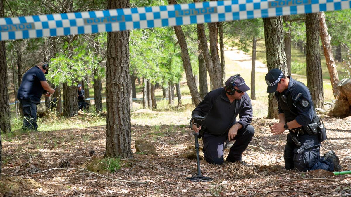 ACT police search for human remains. Picture: Elesa Kurtz