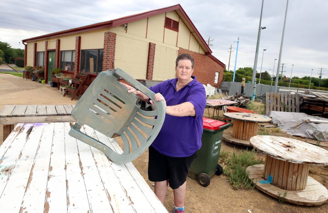 A SECOND HOME: Kerrie Luff founded the Wagga Women's Shed because she knew it would provide a welcoming space and she is frustrated by the actions of vandals. Picture: Les Smith 