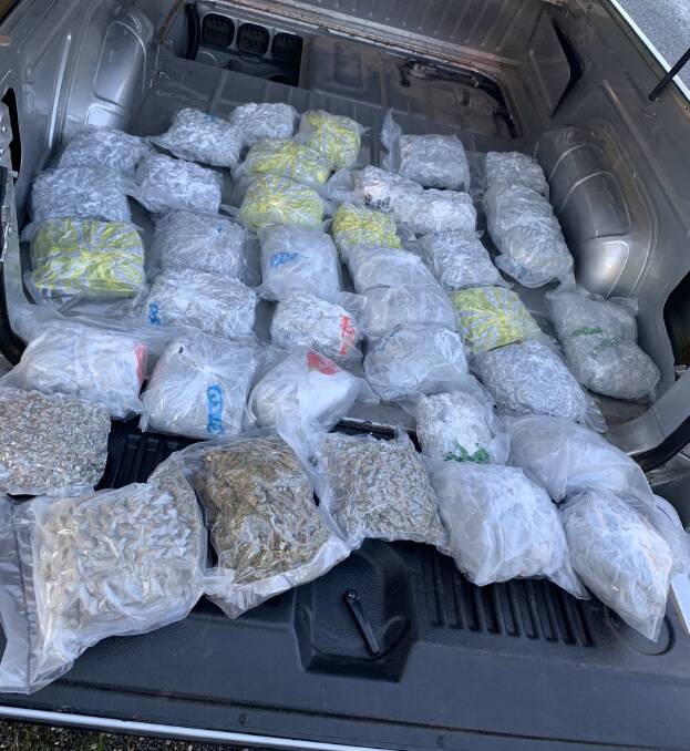 Police seized 34 packages of more than 19kg of cannabis. 