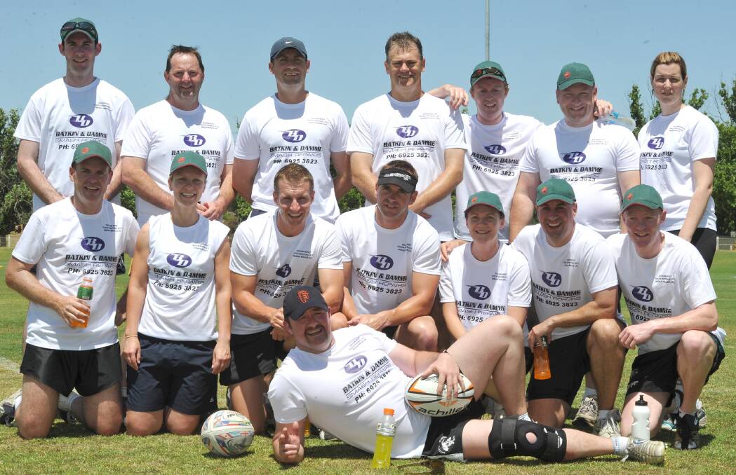 WHAT A THROWBACK: Golden Boot Touch Football Competition at Narrandera Sportsground in 2011. Wagga team included Greg Hosie, Ray McCrae, Gavin Coleman, Sean Clarke, David Richards, Brett Roden and Malinda Bower and Wayne McLachlan, Kelly Spencer, Tim Carswell, Mick Hoogvelt, Madonna Reardon, Scott Earl, Stuart Harris and Nicholas Gill.
