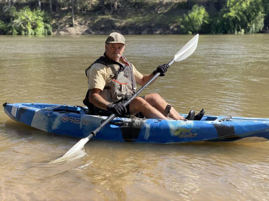 TAKING ON THE MURRUMBIDGEE: Peter White says being out on the water helps to clear his mind. Picture: Annie Lewis 