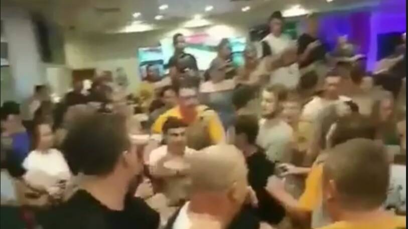 Video of the brawl at Cootamundra Ex-Servicemen’s club was quickly circulated on social media. 