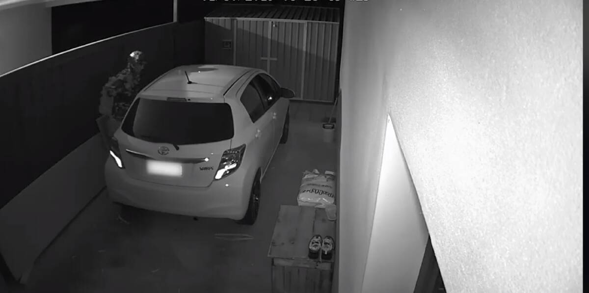 A snapshot of the CCTV footage released by the Riverina Police District. 