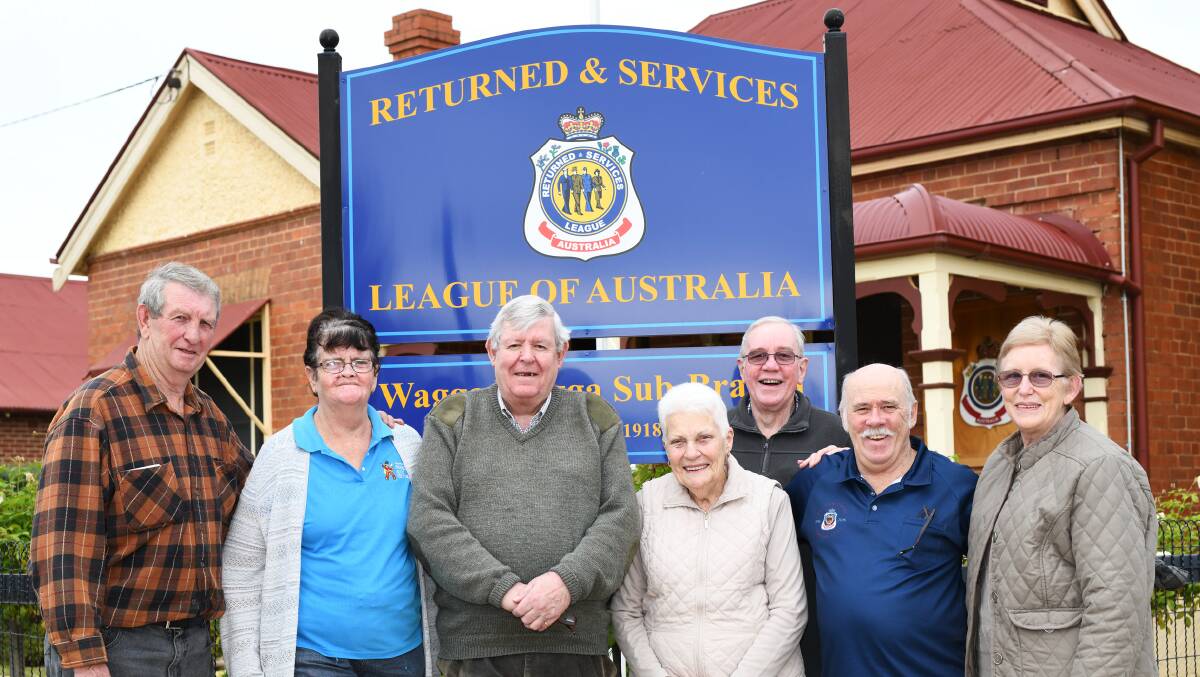 BACK TO FUNDRAISING: Wagga RSL sub-branch members Kevin Kerr, Pauline Alchin, David Williams, Robyn Millington, David Gill, Ron Edwards and Jenny Cossor after it was announced the ban was lifted in June. 