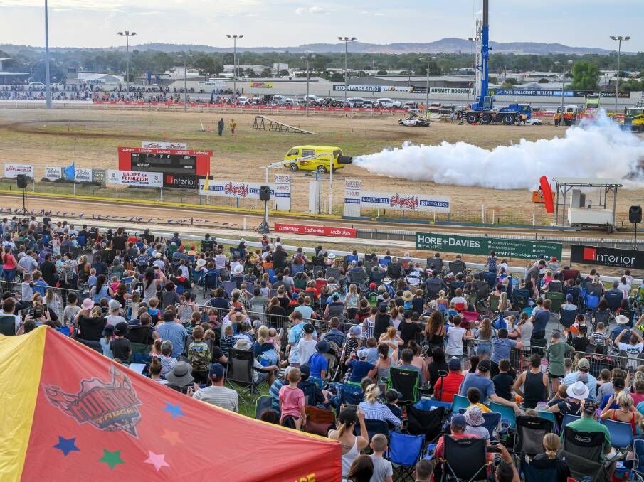THOUSANDS GATHERED: More than 5000 people attended the Monster Festival of Fire at Wagga Showgrounds on Saturday night. 
