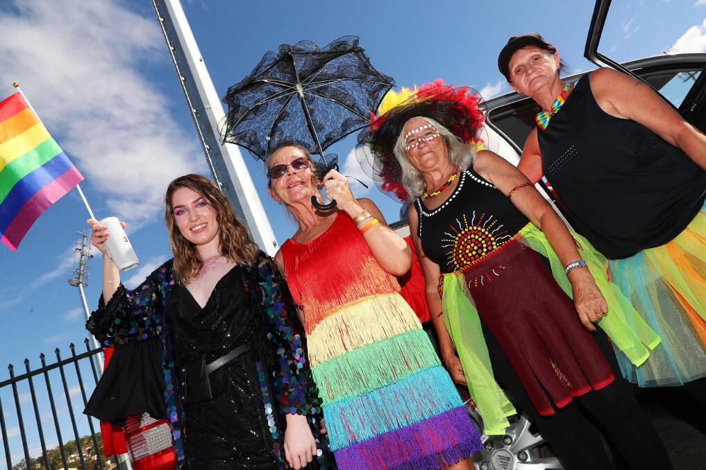 Matika Little, Ann Caldow and Aunty Joycelan Williams and Donna Purton rode on the First Nations float. 