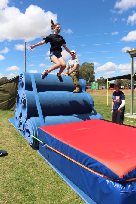 Hayley Blackburn takes advantage of the cadet obstacle. 