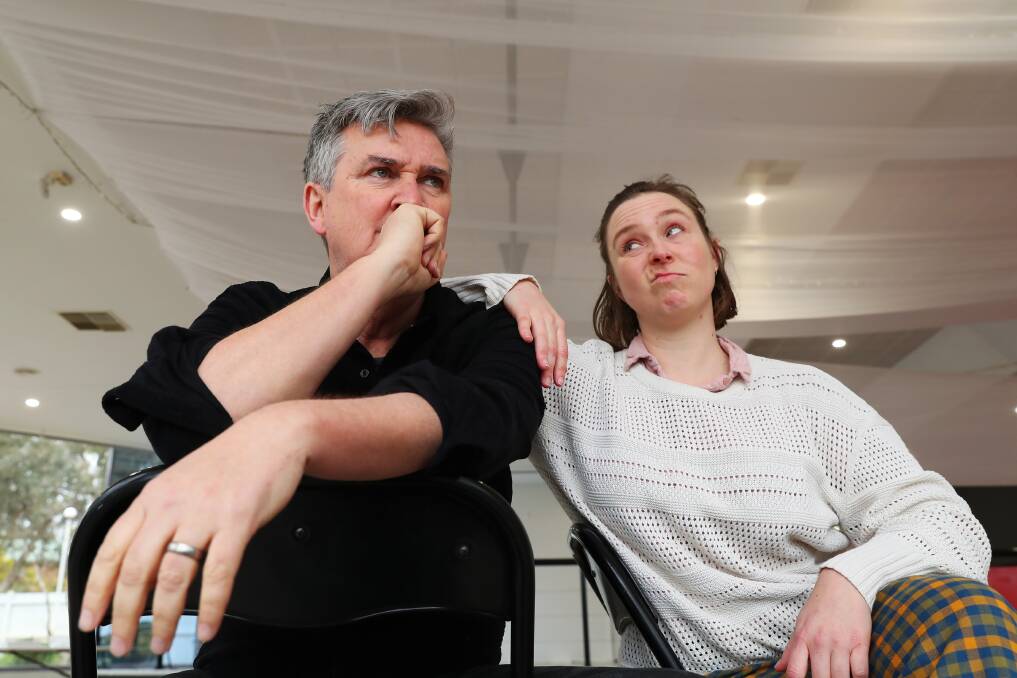 STORIES: Damian Callinan and Whitney Richards form part of the cast bringing the "hilarious" play to life from September 4. Picture: Emma Hillier 