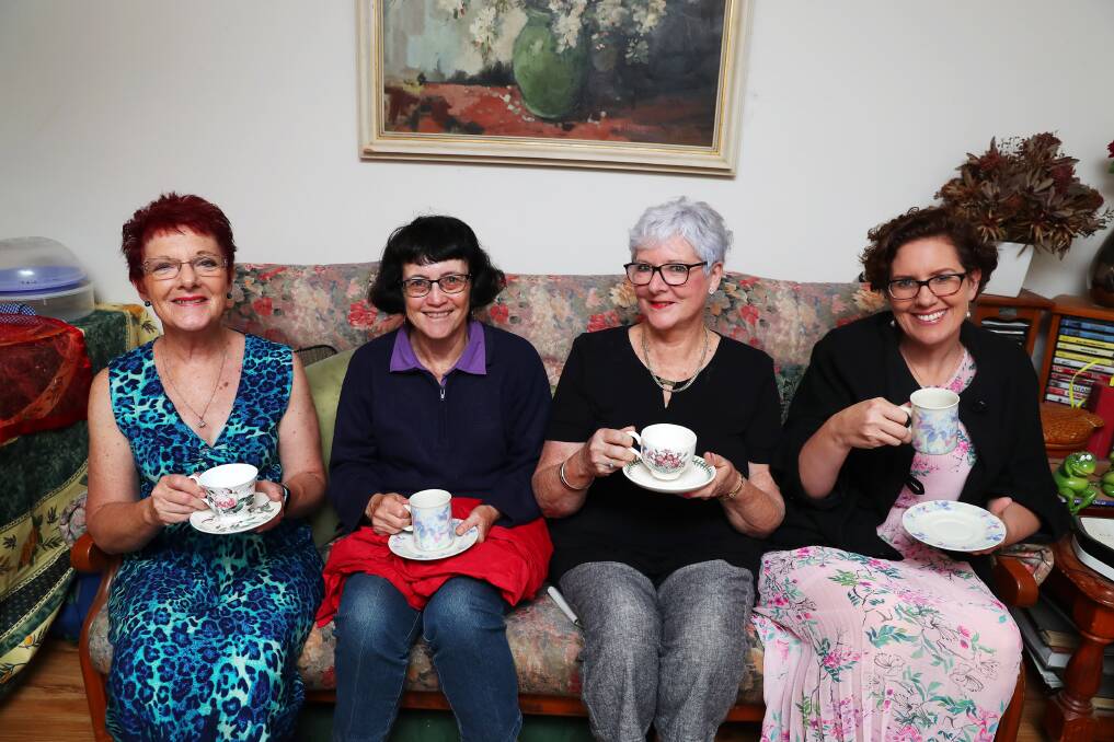 SHARING A CUPPA: Shirley Durigo, Yvonne Ward, Kathleen Gaudron, Anne Xuereb. Picture: Emma Hillier
