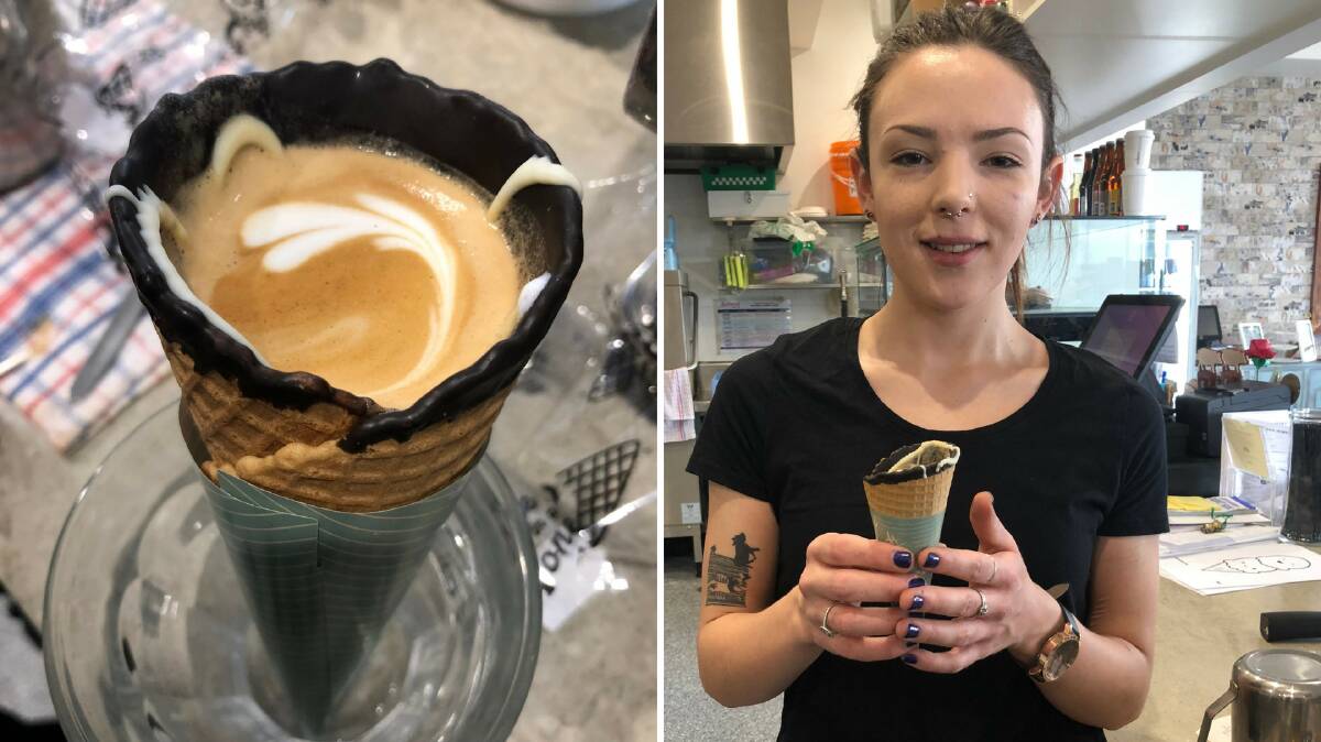 COFFEE ART: Genevieve Douglass is the barrister at The Pig & Pastry Wagga who whips up the 'Insta' treats. Picture: Annie Lewis   