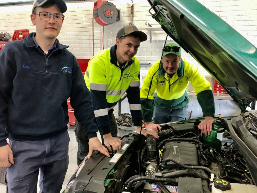 Apprentices Simon Shipley, Chase Shaw and Rory Brown know their way around cars. 