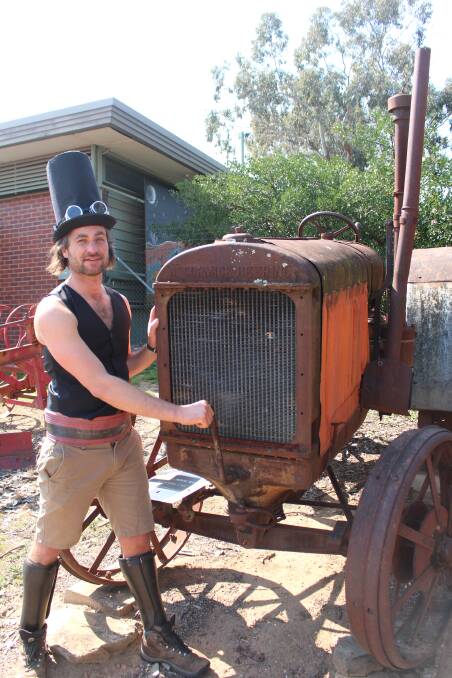 STEAMPUNK: Chris Kanck encourages Wagga to come along and support the Demonstration Gardens. Picture: Annie Lewis 