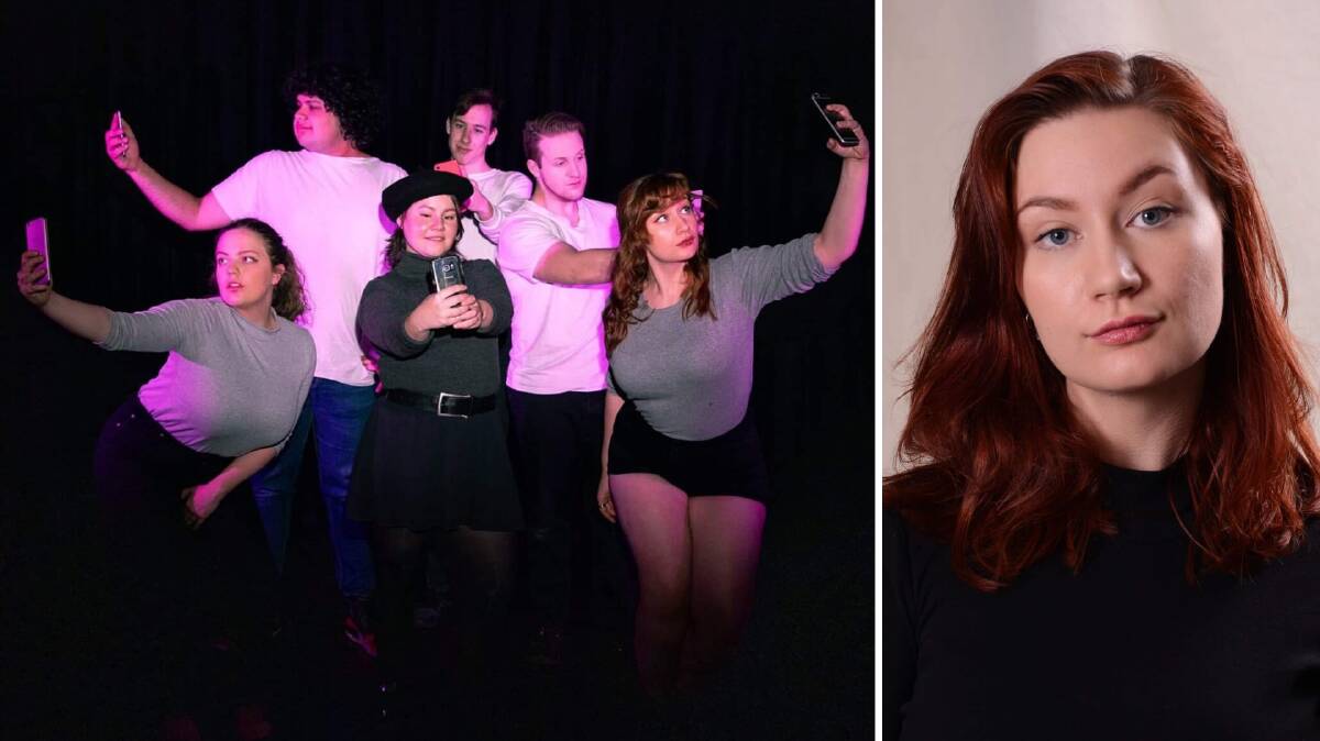 LEFT: The cast of Messages: An Asexual's Guide to Love and Group Chats. RIGHT: Zoe Hadler, author of the play. Pictures: Supplied 