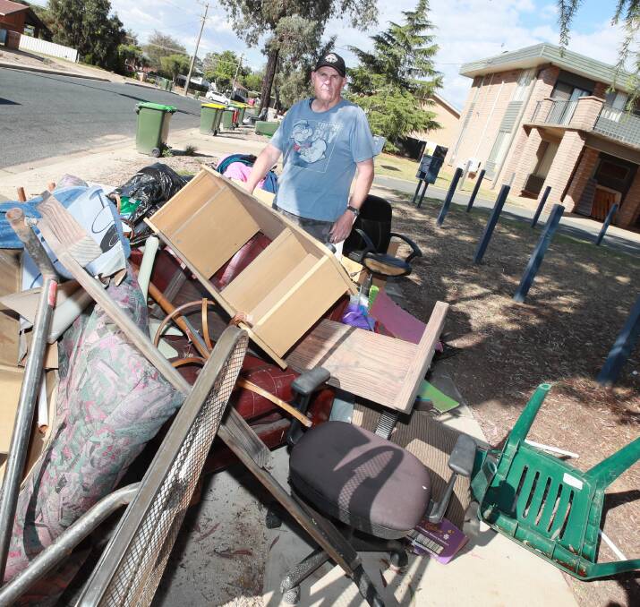 Concerned resident Garry McGillivray has complained to council about the dumping of rubbish. Picture: Les Smith 
