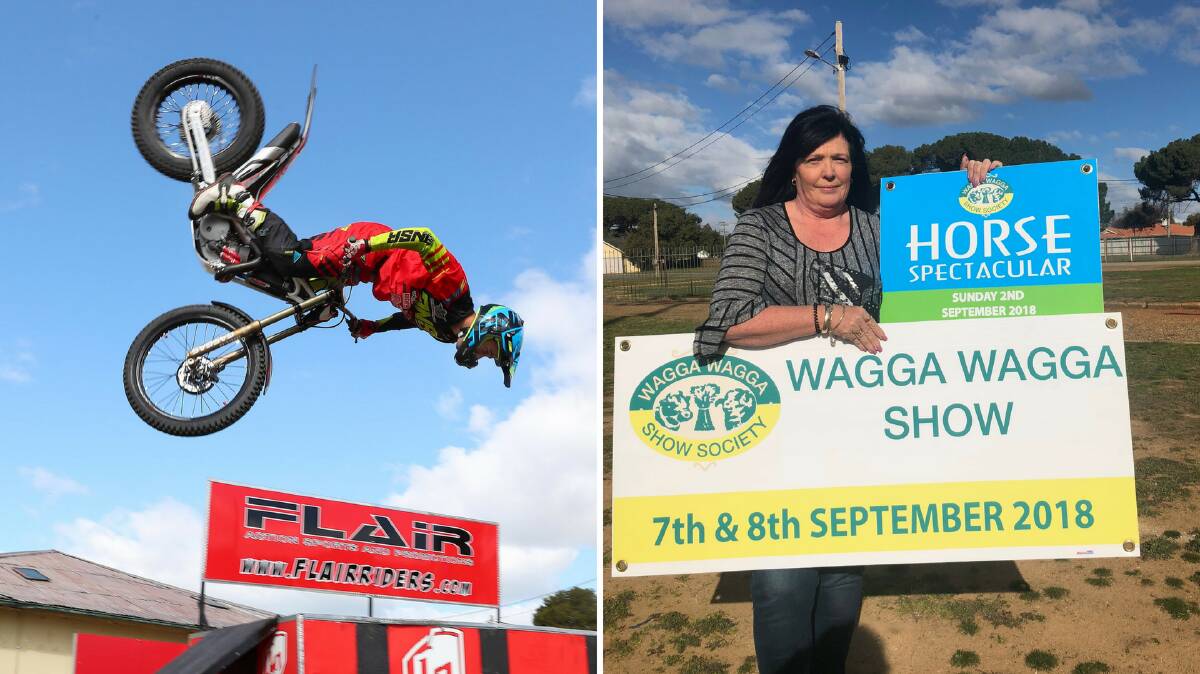 Jack Field from Flair Riders Freestyle Show | Aileen Storey from the Wagga Show Society. 