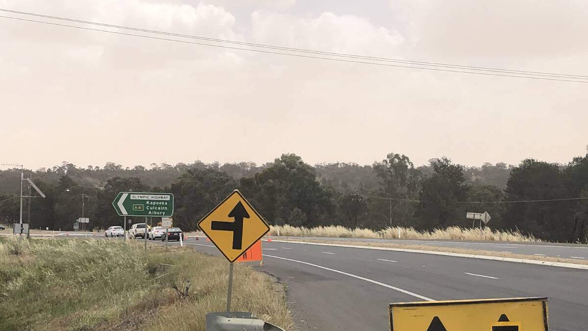 Thick smoke is billowing from the grass fire. Picture: Emma Hillier 