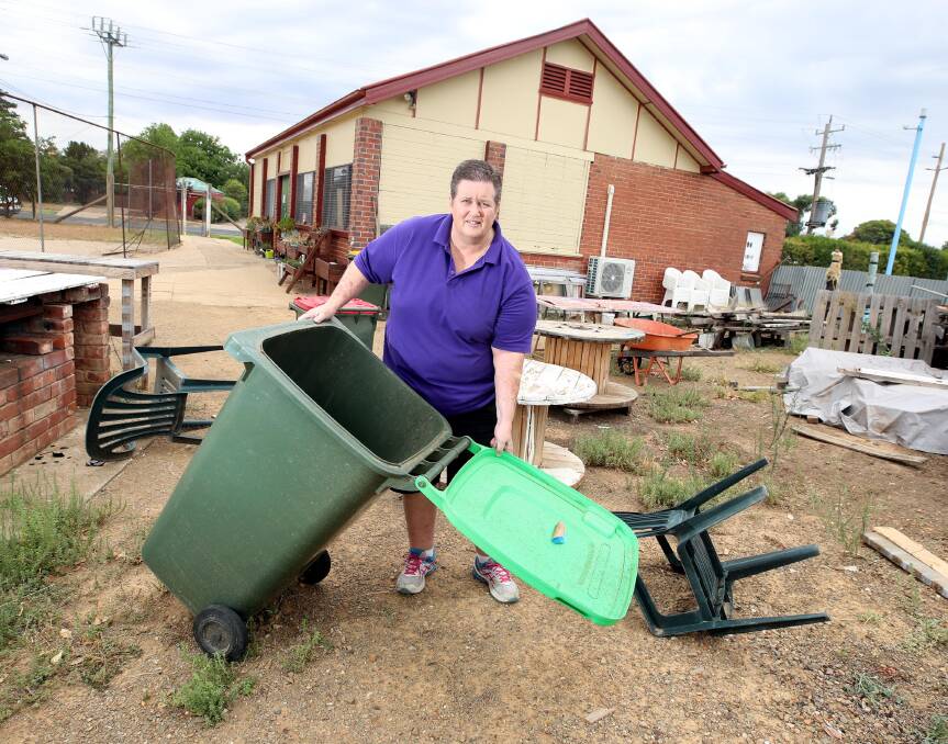 FEELING FRUSTRATED: Kerrie Luff says the Women's Shed is there to serve the community and the vandals actions are "needless" and careless. Picture: Les Smith 