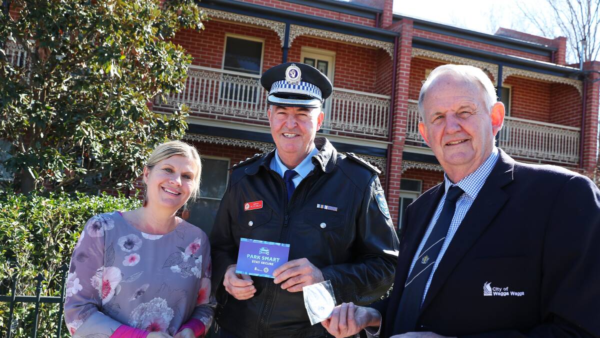 Janice Summerhayes, Inspector Peter McLay and Greg Conkey. Picture: Emma Hillier 