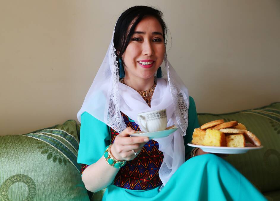 Saira Ali made the dress she is wearing for the celebrations. Picture: Emma Hillier 