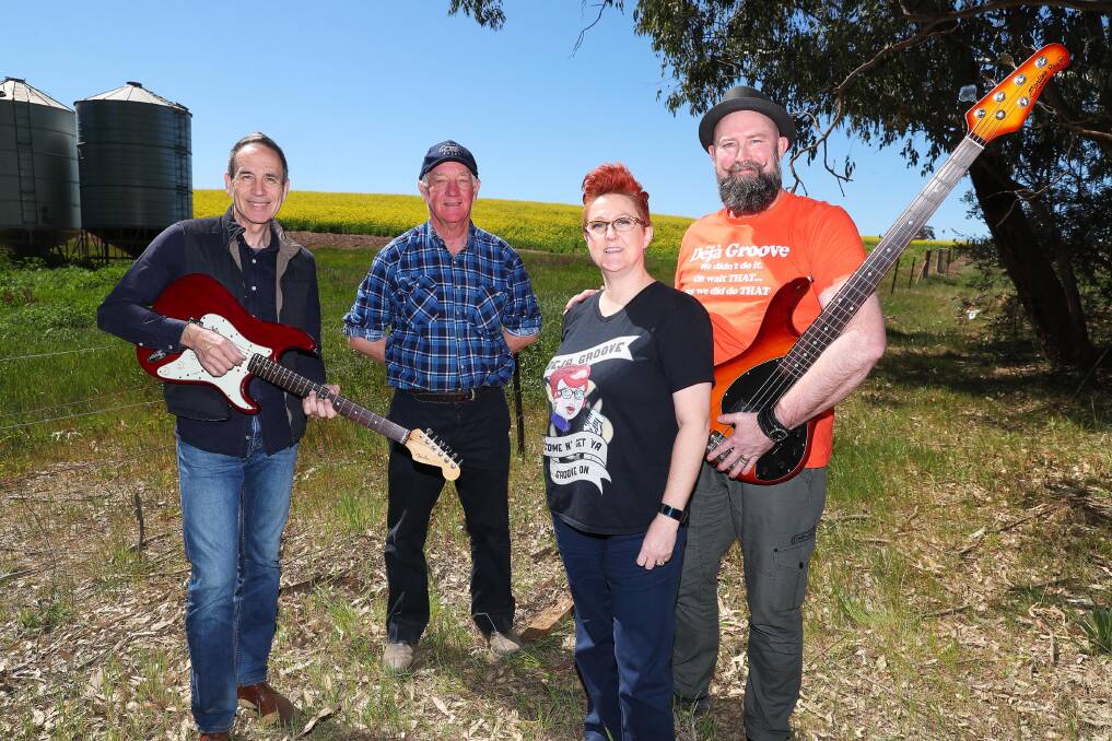 CONCERT FOR A CAUSE: Dale Allison, Alan Brown, Dionne Crook and Justin Crook are encourage Wagga to support the gig. Picture: Emma Hillier 