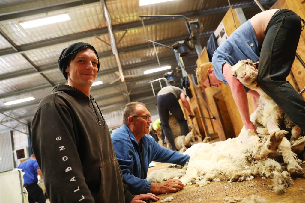 LEARNING THE TRADE: Jaymee Suitor, Bill Kimber and Patrick Maslin.Picture: Emma Hillier 