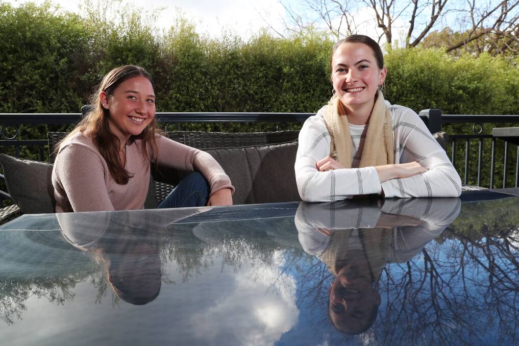Lucy Anderson, 17, and Amelia 'Milly' O'Connell, 19. Picture: Emma Hillier 