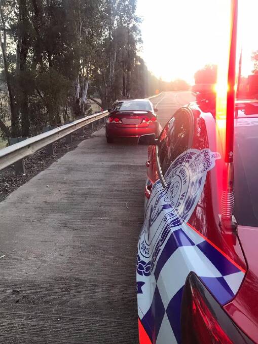 Gundagai Highway Patrol was conducting stationary speed enforcement on the Hume Highway south of Gundagai when they caught the female driver. Picture: NSW Police Force Traffic and Highway Patrol Command 