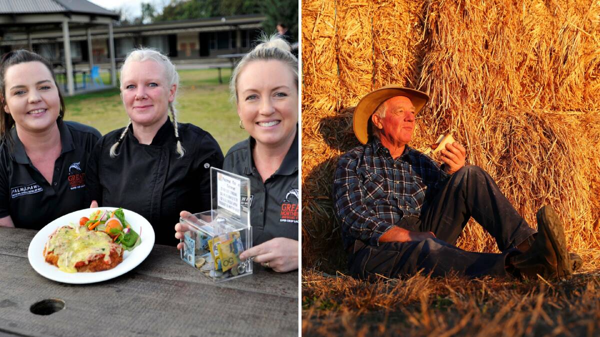 TAKING ACTION: Businesses and locals have come out in support of farmers. LEFT: Baillie Merlehan, Bek Day and Tanya Duncan RIGHT: Alan Brown 