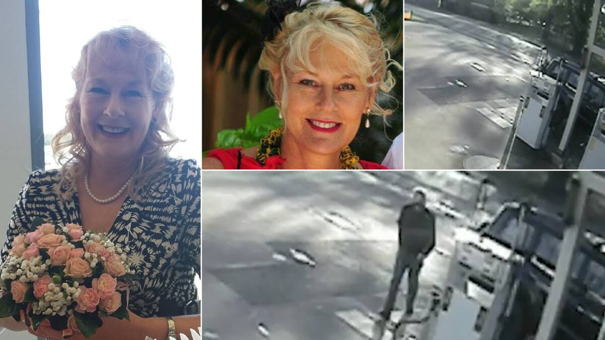 Images of Ruth Ridley and screenshots of CCTV released by police of Gary Ridley at a service station in Tumbarumba. 