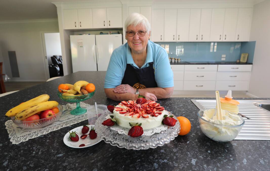 FAMILY RECIPE: Ann Adams shows Wagga how to make the perfect meringue cloud. Picture: Les Smith 