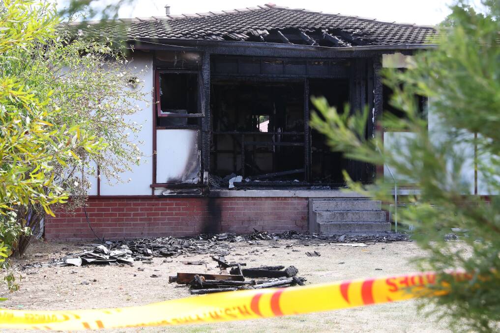 The home on Tichborne Crescent, Kooringal following the fatal fire. 