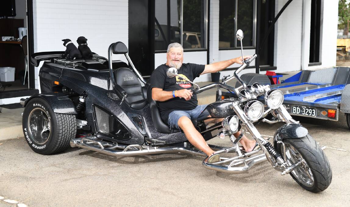 Graeme Bruce rides a Boom Trike Mustang and loves every minute. 