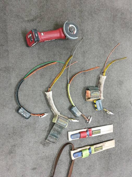 Tumut police conducted a search of the vehicle and two hunting knives and a battery powered grinder were located and seized along with four tracking collar