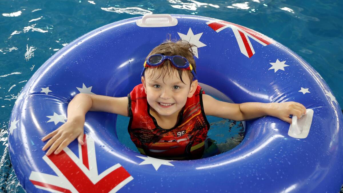ALL SMILES: Jaylen Hinckman, 5, from Wagga enjoys a splash and play at Oasis on Australia Day this year. Picture: Les Smith 