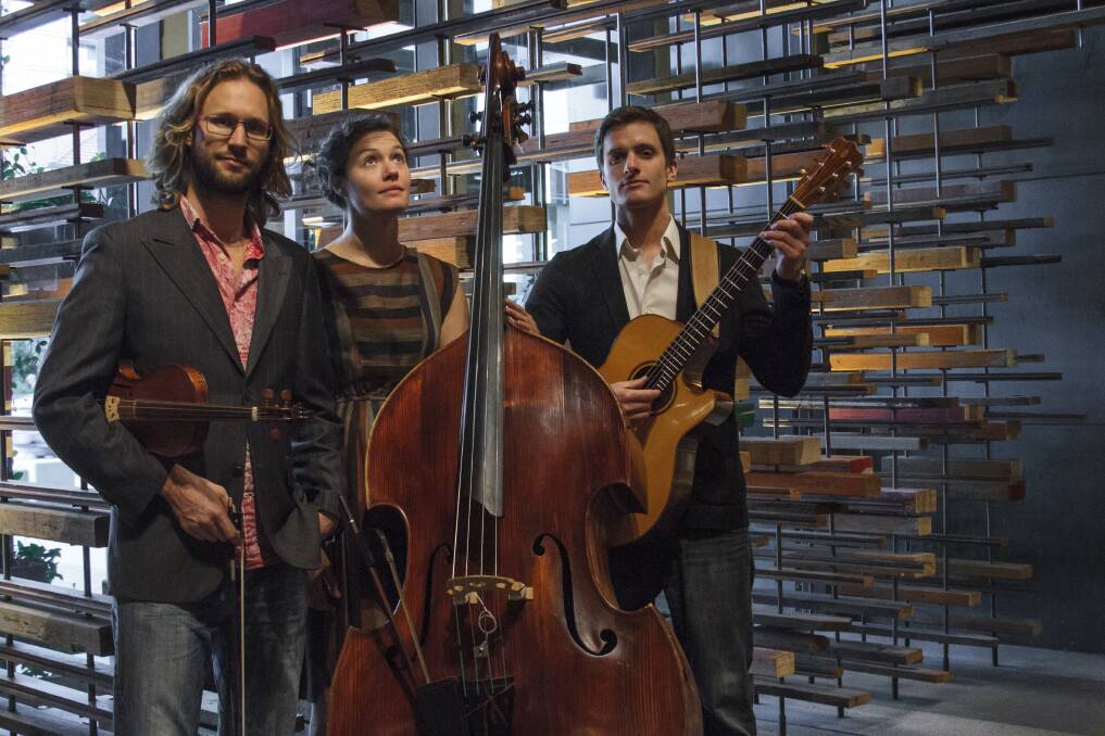 UNIQUE SOUNDS: Chris Stone, Holly Downes and Graham McLeod form the The String Contigent. Picture: Brian Rosenberg  