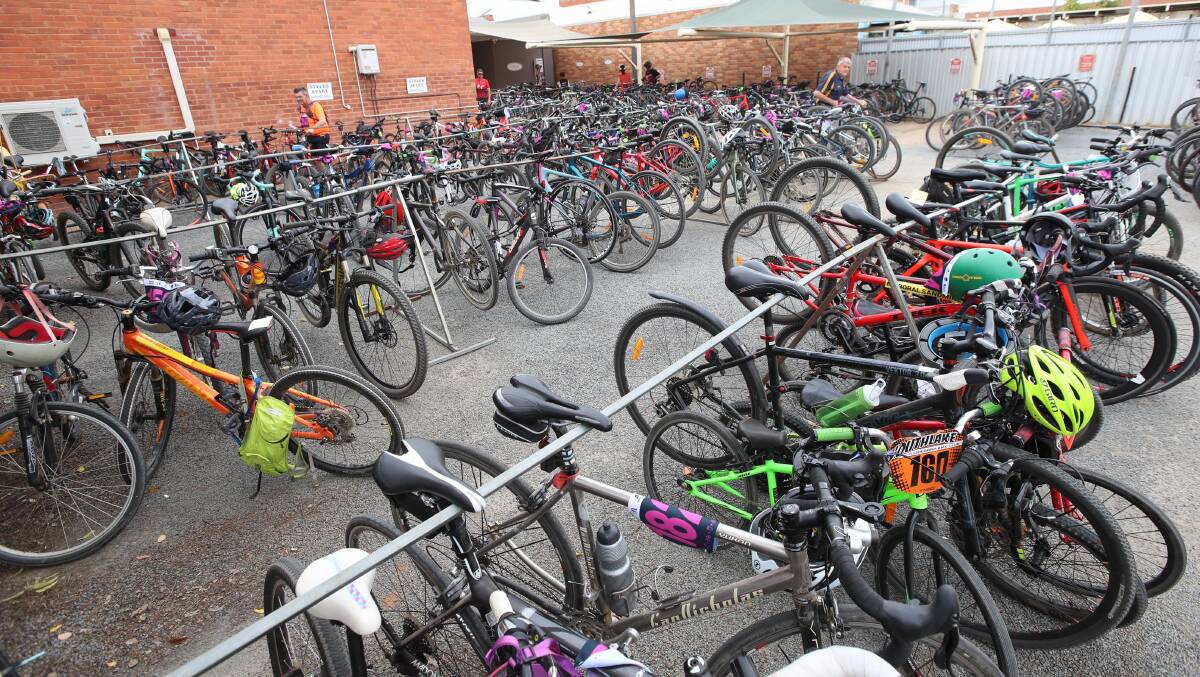 Riders stored their bikes before heading off to enjoy the festivities. Picture: Emma Hillier 