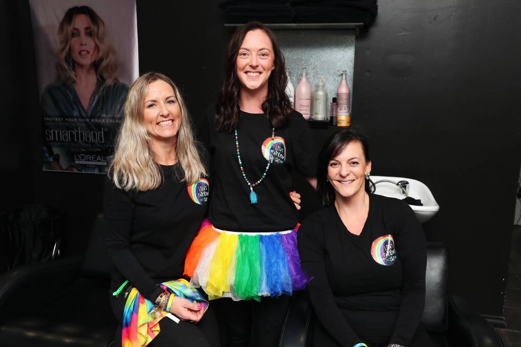 REMEMBERING LISA: Tammie Wilson, Gina Hill and Anna Worland are pleased with the success of the second Rainbow Day. Picture: Emma Hillier