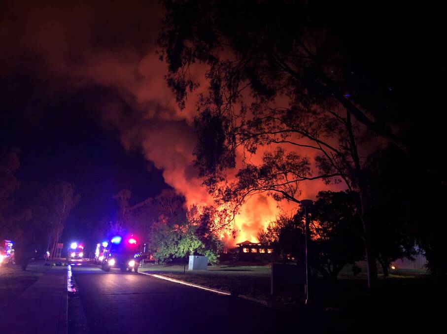 SMOKY HAZE: A blaze broke out at Charles Sturt University's South Campus sending an entire building up in flames.