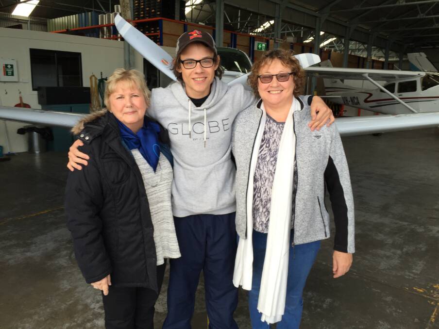 ANGEL FLIGHT: Flashback to 2016,. volunteer driver Patricia Clarke, Jarrod Roesler and Linda Roesler. Picture: Supplied 